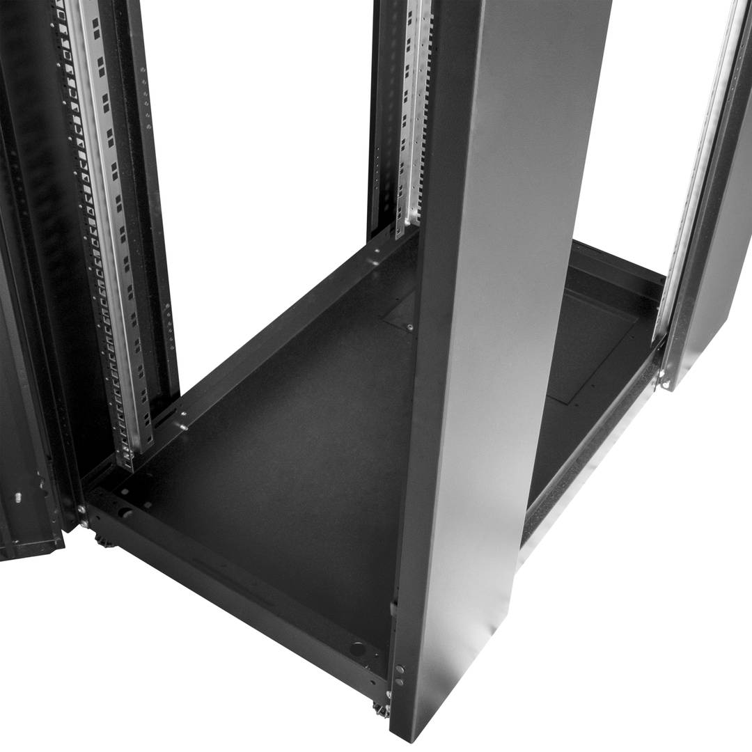 Armário rack 19'' pé 22U 600x1000x1081mm MobiRack by RackMatic Preto e porta metálica perfurada