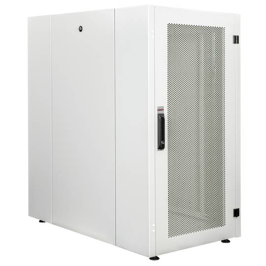 Szafa rack 19'' stojąca 22U 600x1000x1081mm MobiRack by RackMatic Biała i drzwiczki metalowe perforowane