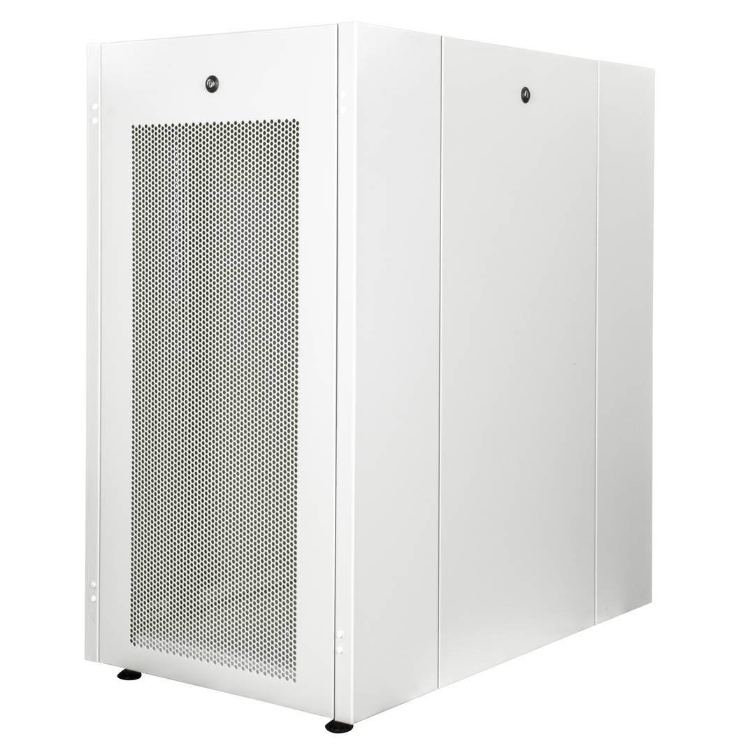 Szafa rack 19'' stojąca 22U 600x1000x1081mm MobiRack by RackMatic Biała i drzwiczki metalowe perforowane