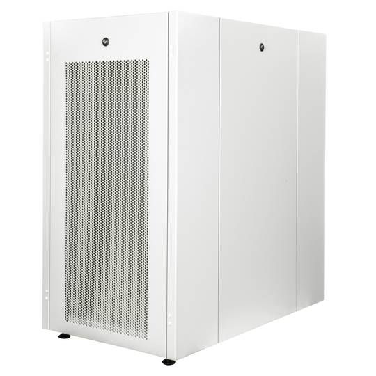Szafa rack 19'' stojąca 22U 600x1000x1081mm MobiRack by RackMatic Biała i drzwiczki metalowe perforowane