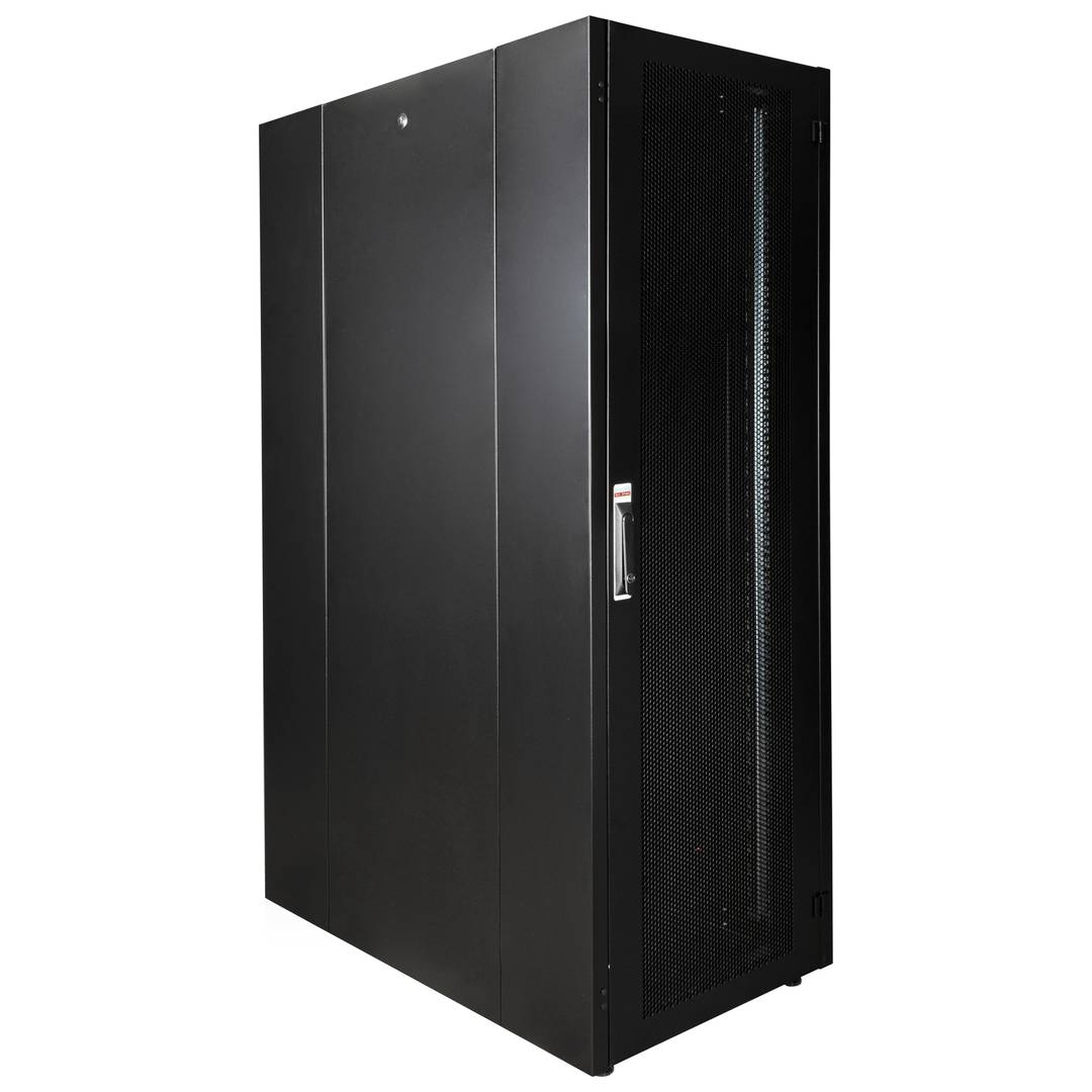 Armoire rack 19'' debout 32U 600x1000x1536mm MobiRack par RackMatic Porte métal noire et perforée