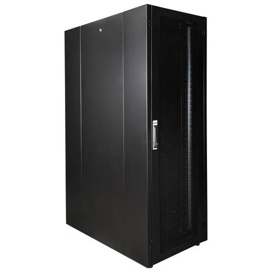Armoire rack 19'' debout 32U 600x1000x1536mm MobiRack par RackMatic Porte métal noire et perforée