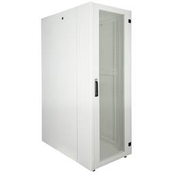 Armário rack 19'' pé 32U 600x1000x1536mm MobiRack by RackMatic Branco e porta metálica perfurada