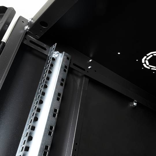 Szafa rack 19'' stojąca 42U 600x1000x1980mm MobiRack by RackMatic Czarna i drzwiczki metalowe perforowane