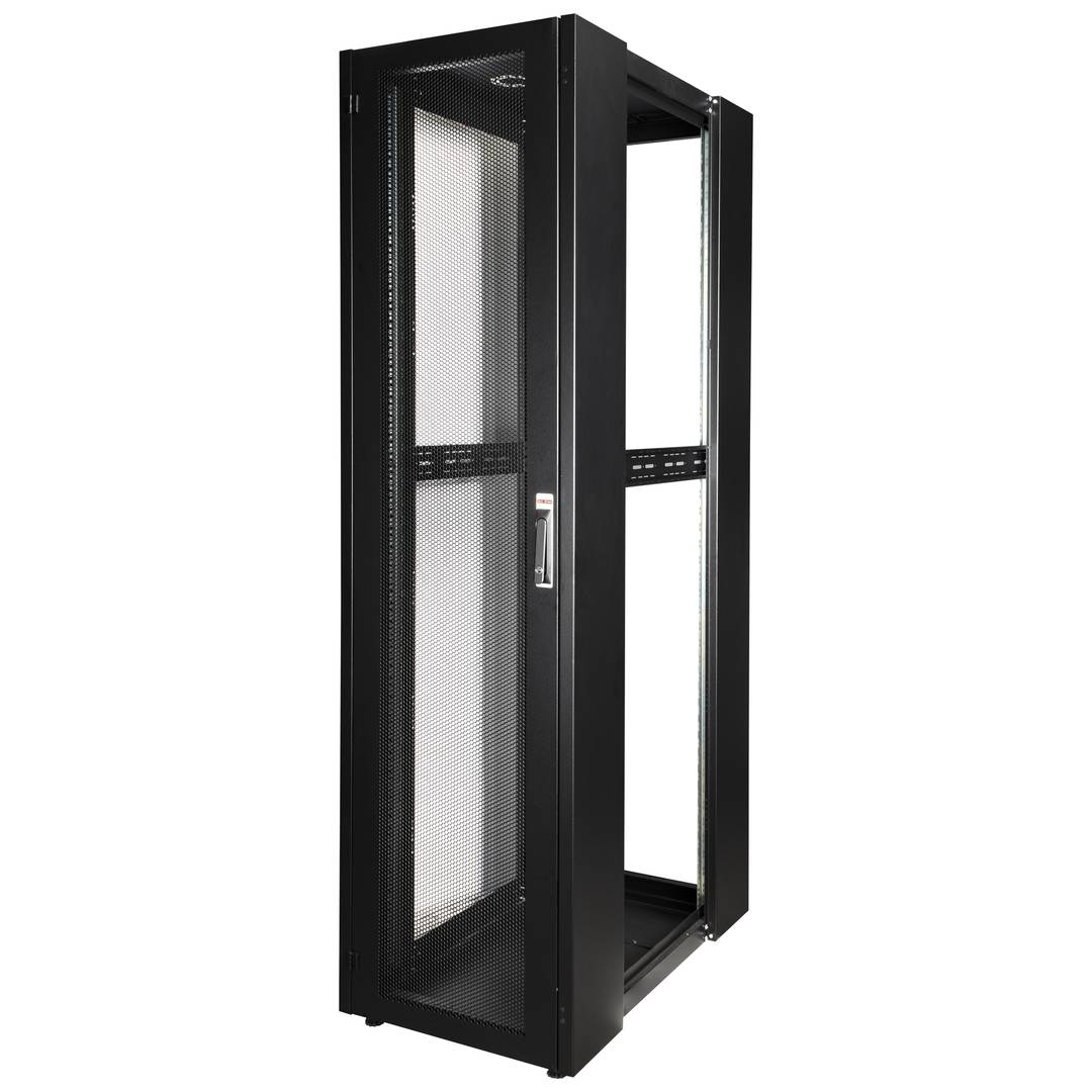 Armario rack 19'' de pie 47U 600x1000x2202mm MobiRack de RackMatic Negro y puerta de metal perforado