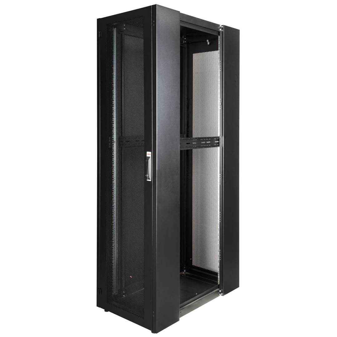 Armario rack 19'' de pie 47U 600x1000x2202mm MobiRack de RackMatic Negro y puerta de metal perforado
