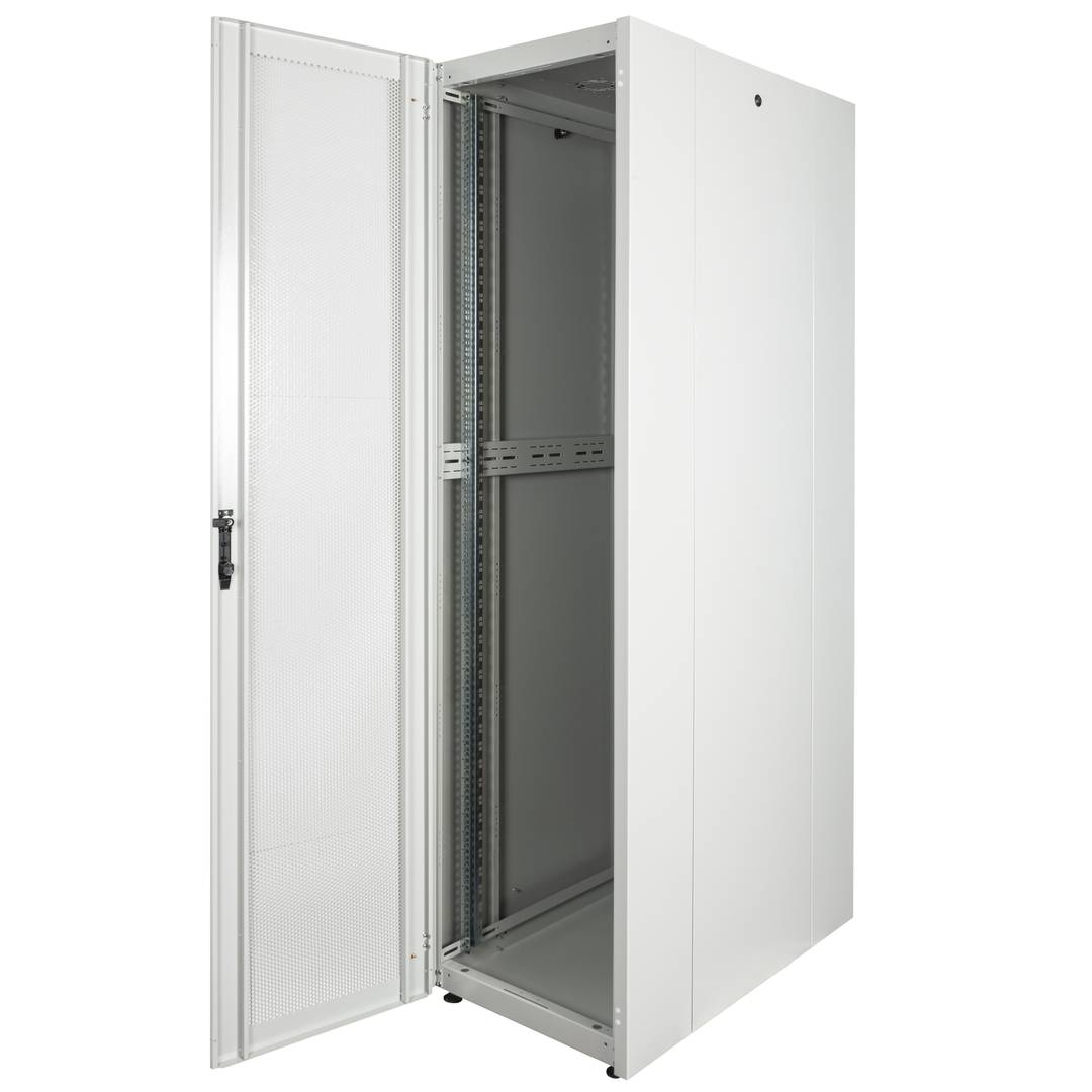 Armario rack 19'' de pie 47U 600x1000x2202mm MobiRack de RackMatic Blanco y puerta de metal perforado