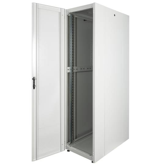 Armario rack 19'' de pie 47U 600x1000x2202mm MobiRack de RackMatic Blanco y puerta de metal perforado