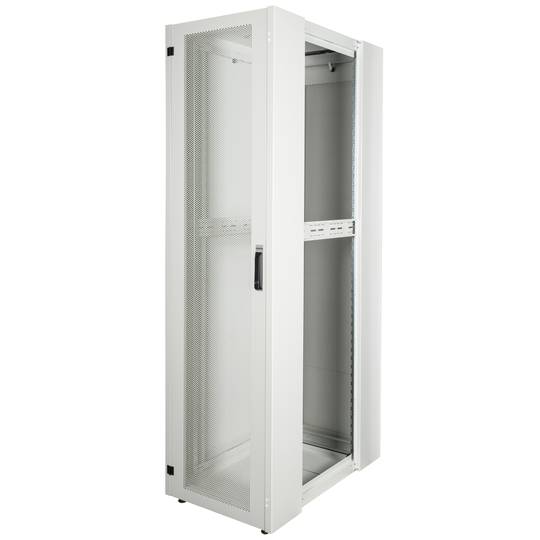 Armario rack 19'' de pie 47U 600x1000x2202mm MobiRack de RackMatic Blanco y puerta de metal perforado