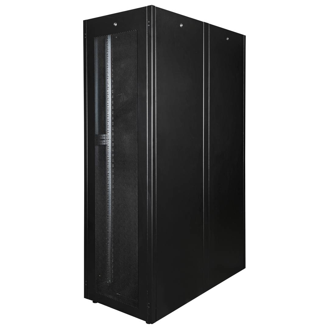 Armario rack 19'' de pie 42U 600x1200x1980mm MobiRack de RackMatic Negro y puerta de metal perforado