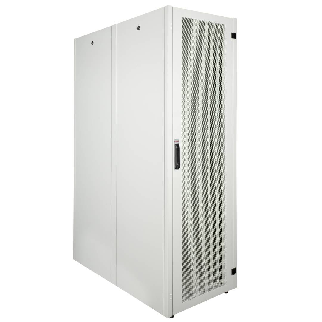Rack cabinet 19'' standing 42U 600x1200x1980mm MobiRack by RackMatic White and perforated metal door