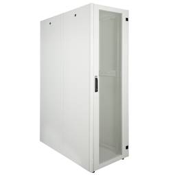 Szafa rack 19'' stojąca 42U 600x1200x1980mm MobiRack by RackMatic Biała i drzwiczki metalowe perforowane
