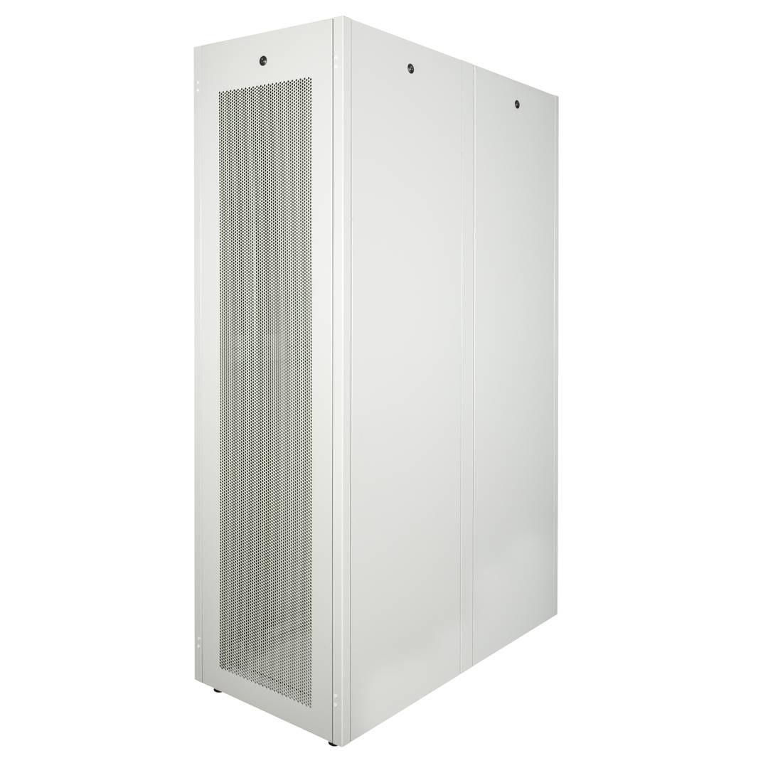 Rack cabinet 19'' standing 42U 600x1200x1980mm MobiRack by RackMatic White and perforated metal door