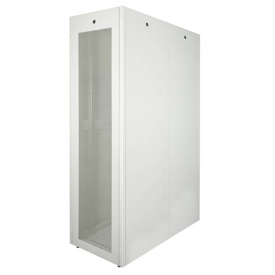 Rack cabinet 19'' standing 42U 600x1200x1980mm MobiRack by RackMatic White and perforated metal door