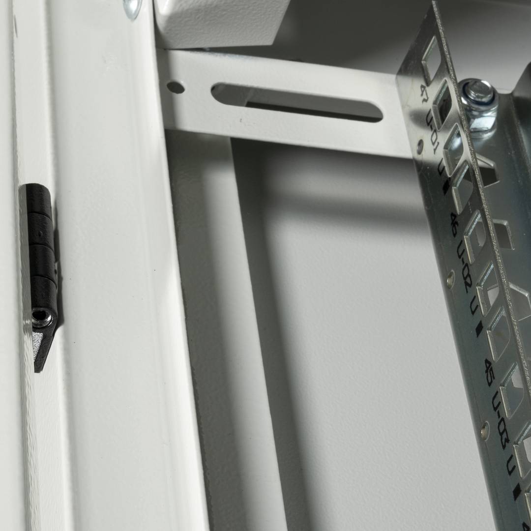 Rack cabinet 19'' standing 42U 600x1200x1980mm MobiRack by RackMatic White and perforated metal door