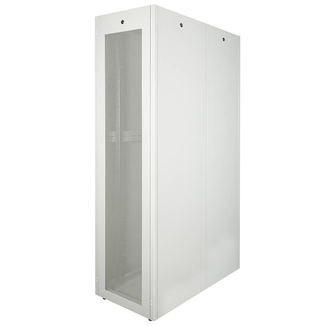 Armário rack 19'' pé 47U 600x1200x2202mm MobiRack by RackMatic Branco e porta metálica perfurada