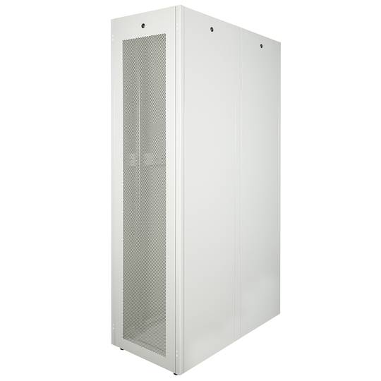 Armário rack 19'' pé 47U 600x1200x2202mm MobiRack by RackMatic Branco e porta metálica perfurada