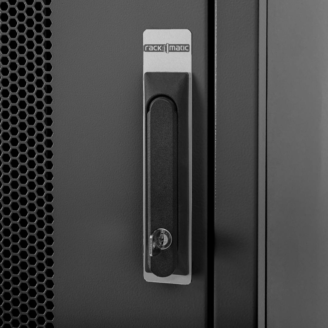 Armario rack 19'' de pie 42U 800x1200x1980mm MobiRack de RackMatic Negro y puerta de metal perforado