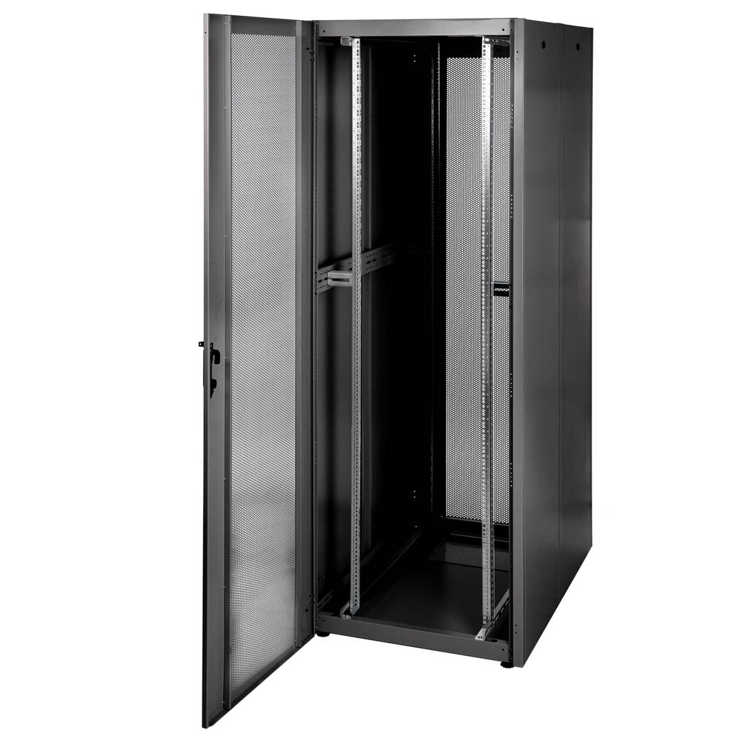 Rack cabinet 19'' standing 47U 800x1200x2202mm MobiRack by RackMatic Black and perforated metal door
