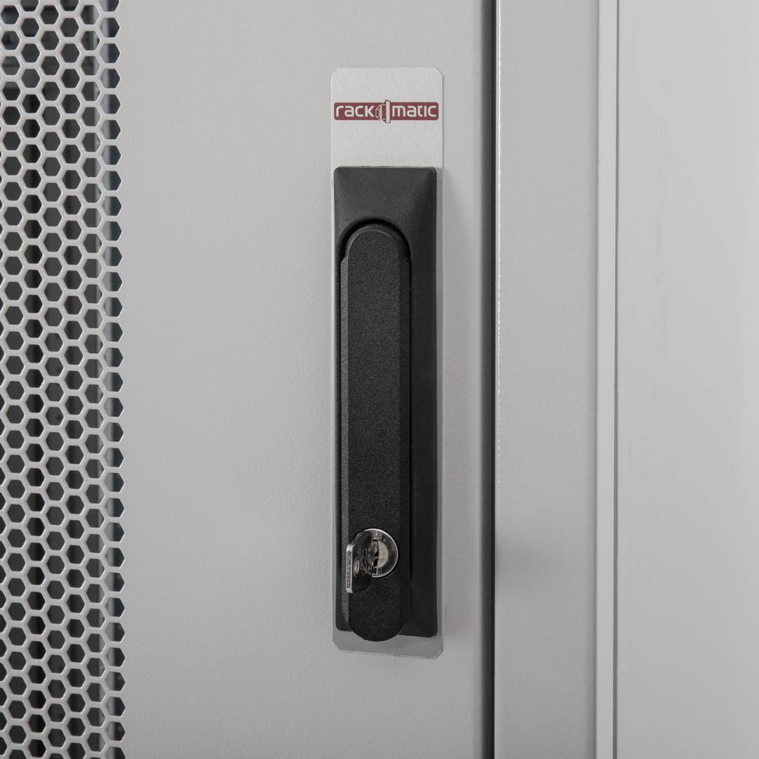 19'' Stand-Rack-Schrank 47 HE 800 x 1200 x 2202 mm MobiRack von RackMatic Weiße und perforierte Metalltür