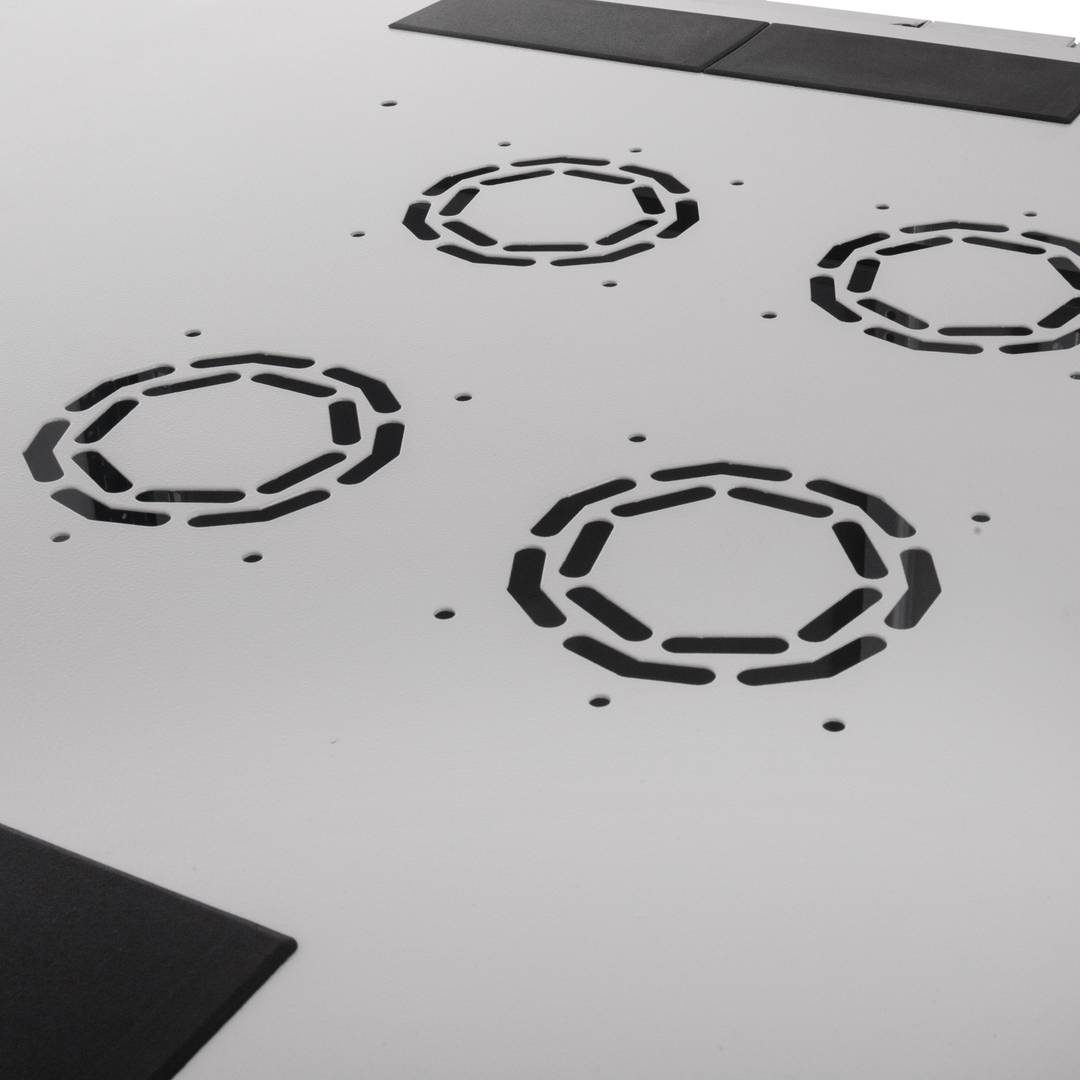 19'' Stand-Rack-Schrank 47 HE 800 x 1200 x 2202 mm MobiRack von RackMatic Weiße und perforierte Metalltür