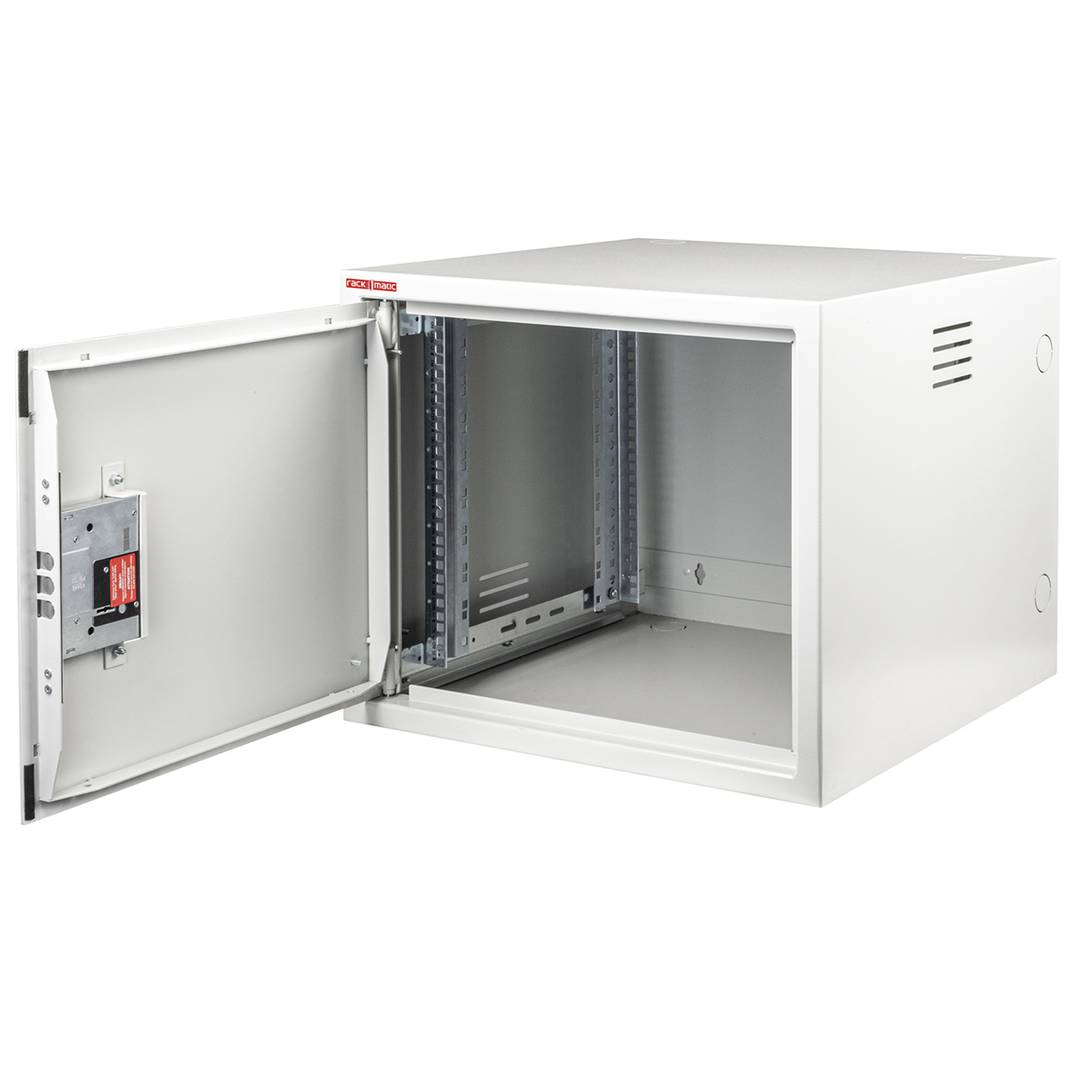 MASTER U-POWER Armadio Rack 19" 9U Murale | 600x600x501 Mm, Porta In Vetro Fumé, Fino A 80 Kg (nero)