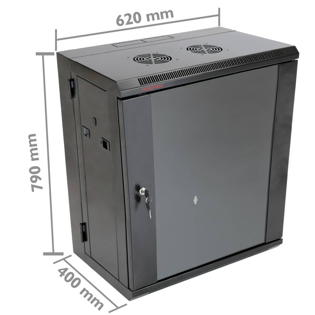 Server rack cabinet 19 inch 15U 620x400x790mm swivel wallmount SOHORack by RackMatic