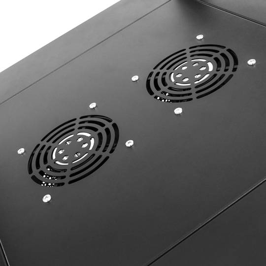 Gabinete de carregamento e transporte para 20 tablets e laptops preto com 24 schuko em 2 faixas