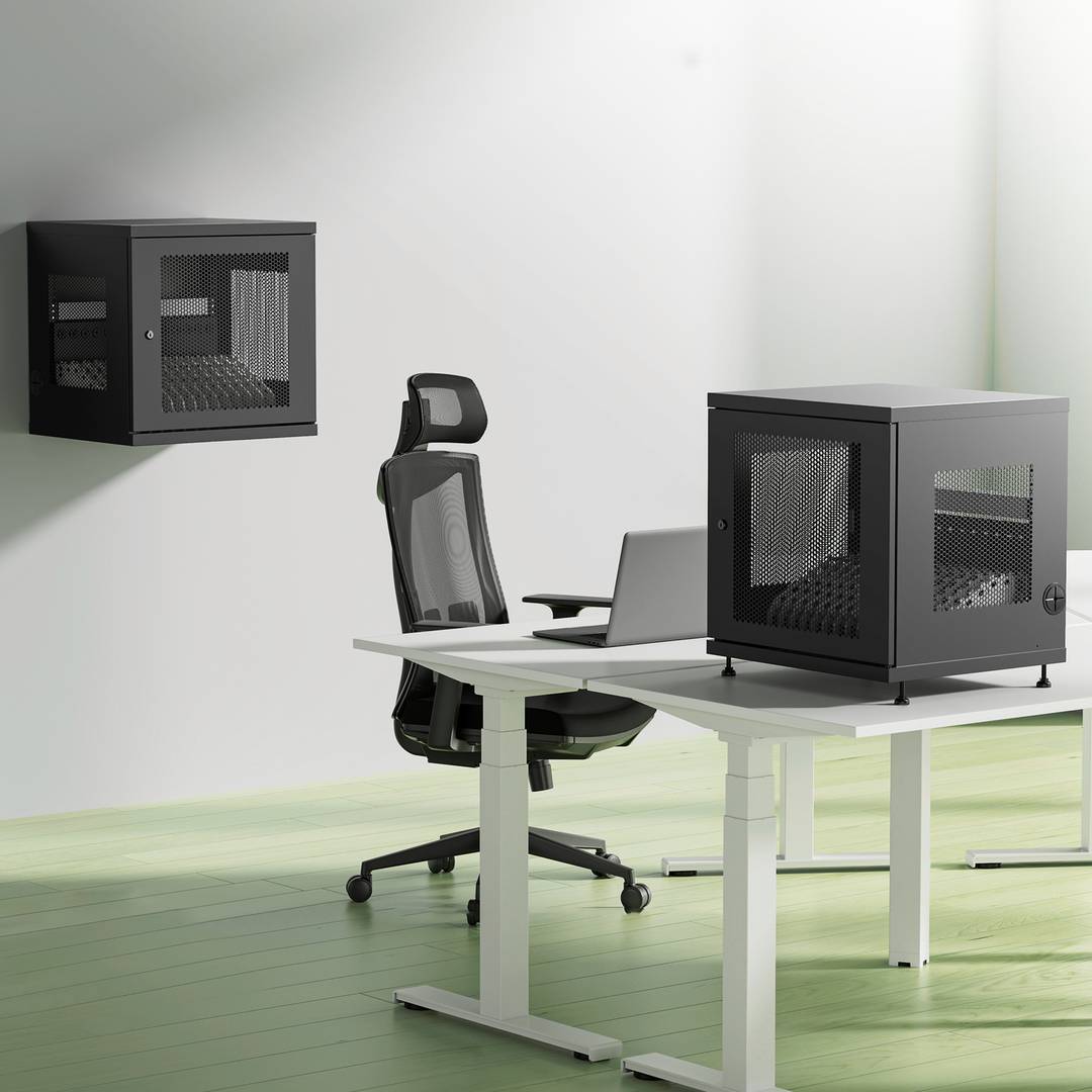 Armari de càrrega i transport per a 14 tablets i portàtils negre amb 16 schuko en 2 regletes