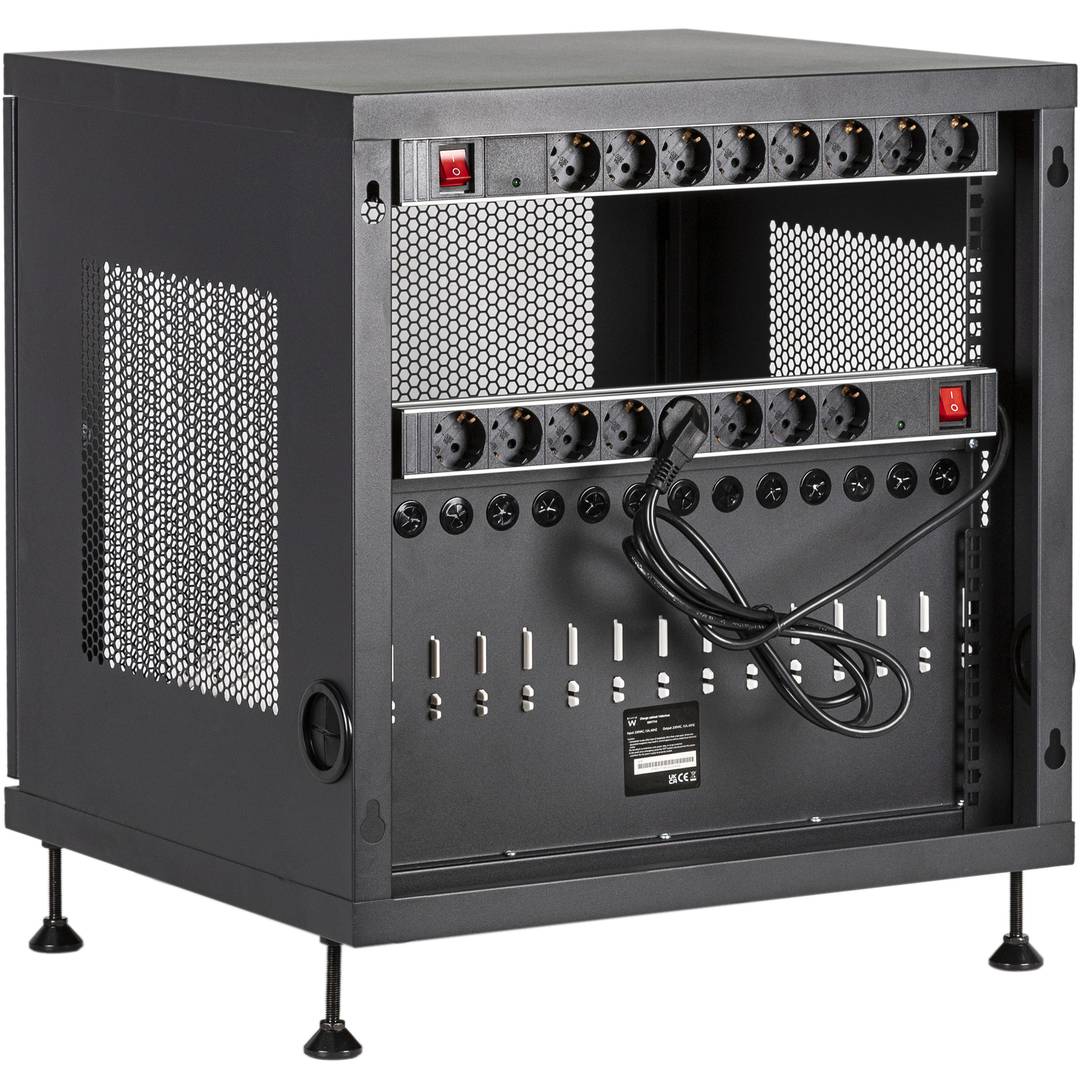 Armari de càrrega i transport per a 14 tablets i portàtils negre amb 16 schuko en 2 regletes