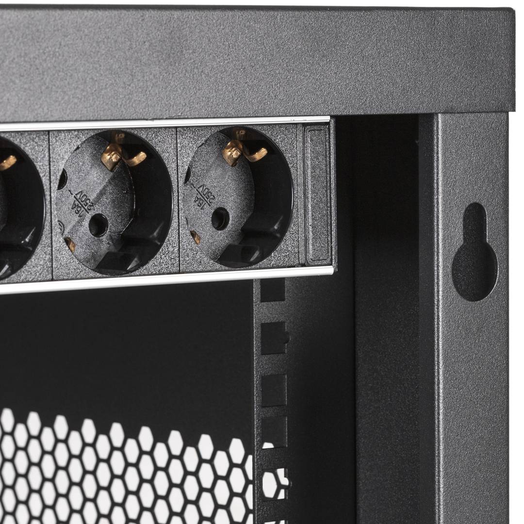 Armari de càrrega i transport per a 14 tablets i portàtils negre amb 16 schuko en 2 regletes