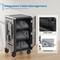 Charging and transport cabinet for 30 tablets and laptops in black with 30 Schuko sockets on 6 power strips