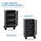 Charging and transport cabinet for 30 tablets and laptops in black with 30 Schuko sockets on 6 power strips