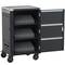 Charging and transport cabinet for 36 tablets and laptops in black with 36 Schuko sockets on 6 power strips