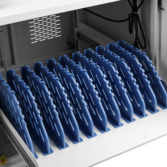 Szafka ładująco-transportowa na 10 tablety i laptopy biała 16 schuko na 2 listwach