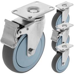 12cm swivel castors with brake for wardrobe Loading and transport rack Pack 4