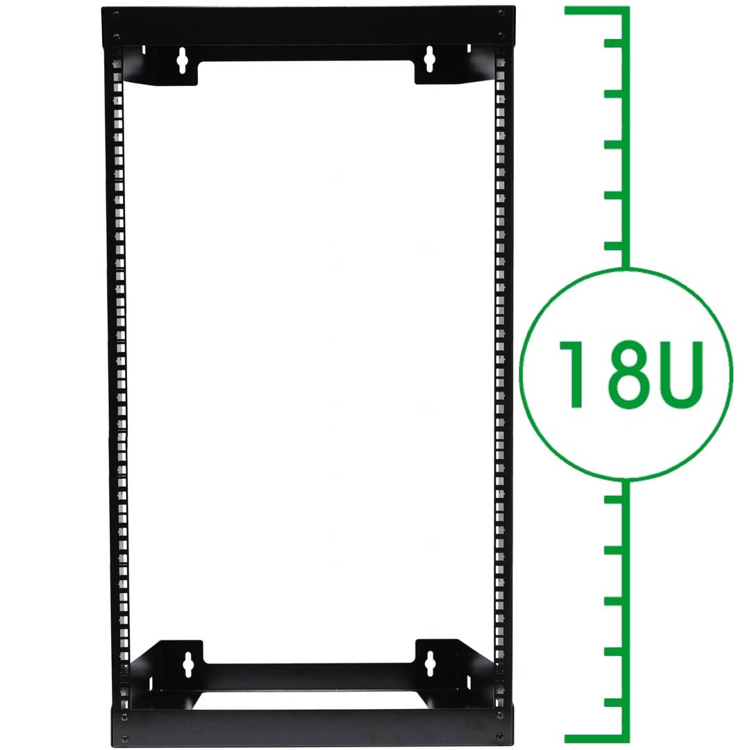 Armadio rack da muro 19' 18U aberto com profundidade de 460 mm