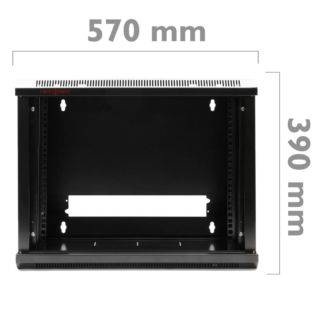 Armari rack mural 19' 6U 570x300x390mm paret SOHORack desmuntat DIY de RackMatic