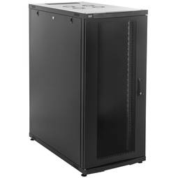 Armari rack 19'' de peu 26U 600x1000x1269mm MobiRack de RackMatic Negre i porta de metall perforat
