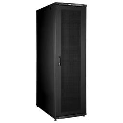 Armário rack de piso 19'' 42U 600x1000x1713mm MobiRack by RackMatic Preto e porta metálica perfurada