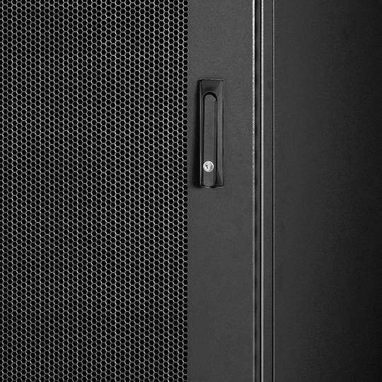 19'' standing rack cabinet 42U 600x1000x1713mm MobiRack by RackMatic Black and perforated metal door