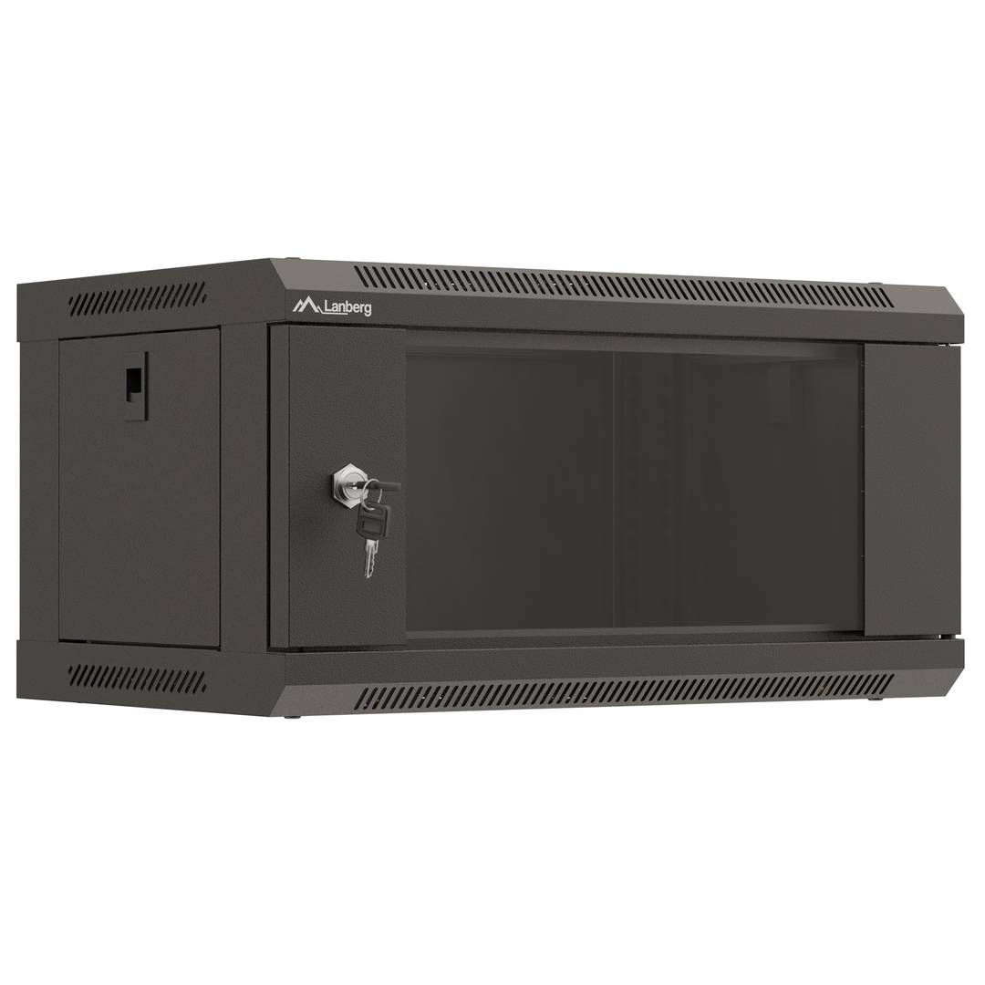 Armário de parede 19'' 4U 540x350x281mm preto desmontado parede faça você mesmo Lanberg