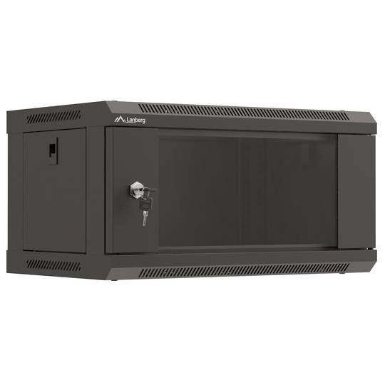 Armário de parede 19'' 4U 540x350x281mm preto desmontado parede faça você mesmo Lanberg
