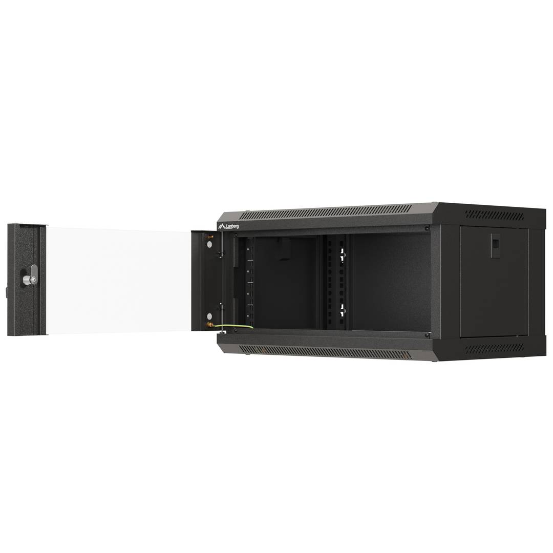Armário de parede 19'' 4U 540x350x281mm preto desmontado parede faça você mesmo Lanberg