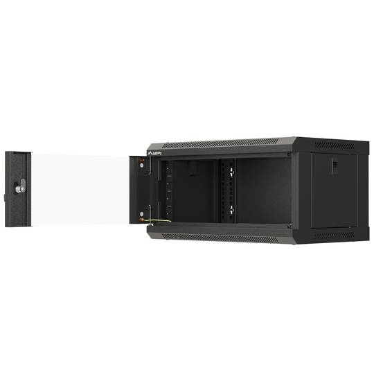 Armário de parede 19'' 4U 540x350x281mm preto desmontado parede faça você mesmo Lanberg