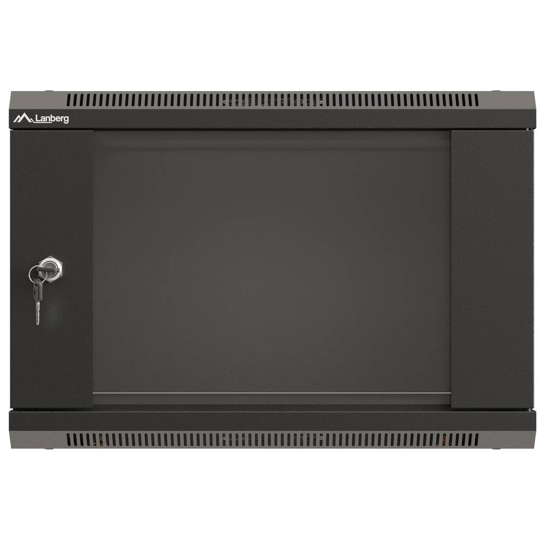 Wandrekkast 19'' 6U 540x350x370mm zwart wand gedemonteerd DIY Lanberg