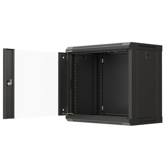Armario rack mural 19'' 9U 540x350x500mm negro pared desmontado DIY Lanberg