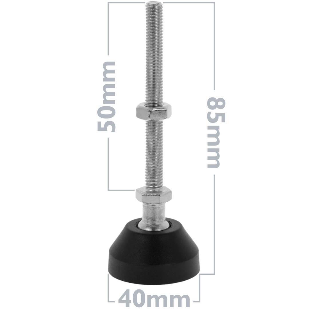 Metric leveling feet M6 pack of 4 units.