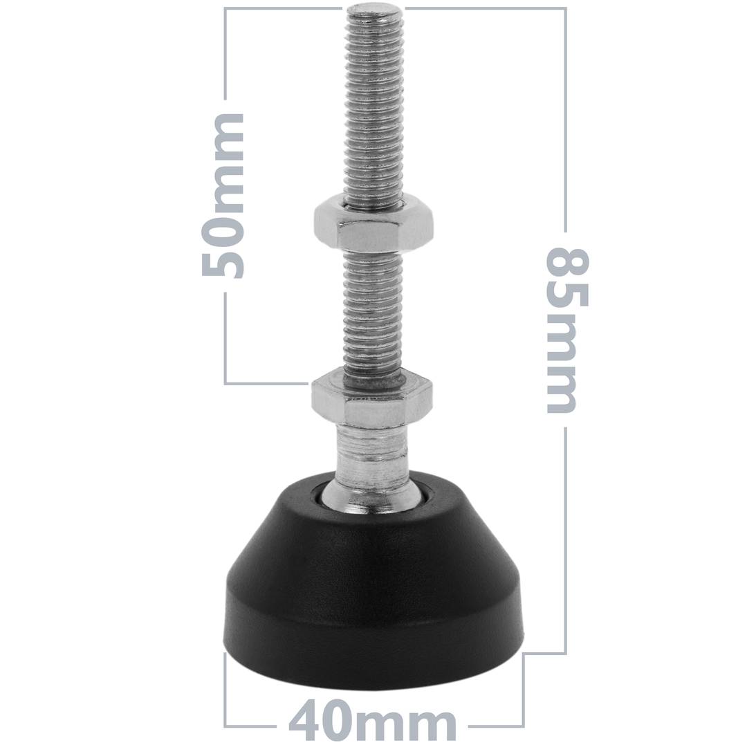 Metric leveling feet M8 pack of 4 units.