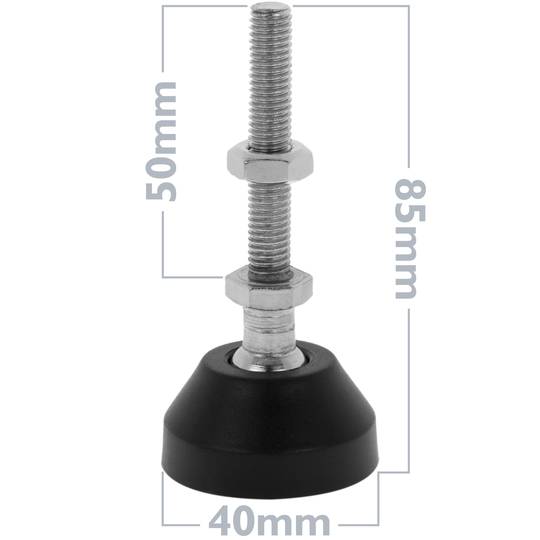 Metric leveling feet M8 pack of 4 units.
